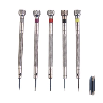 

Silver Clock Watch Tools Parts Mini 5 PCS Tone Screwdriver Set for Watch Repair Tool Kit Band Link Pin Remover Screwdrivers