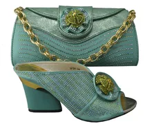 High quality font b women s b font Charming pumps African Matching Shoe and Bag set