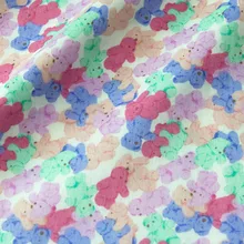 Полметра японская DIY Лоскутная стеганая ткань двойная Марля из хлопковой ткани медведь