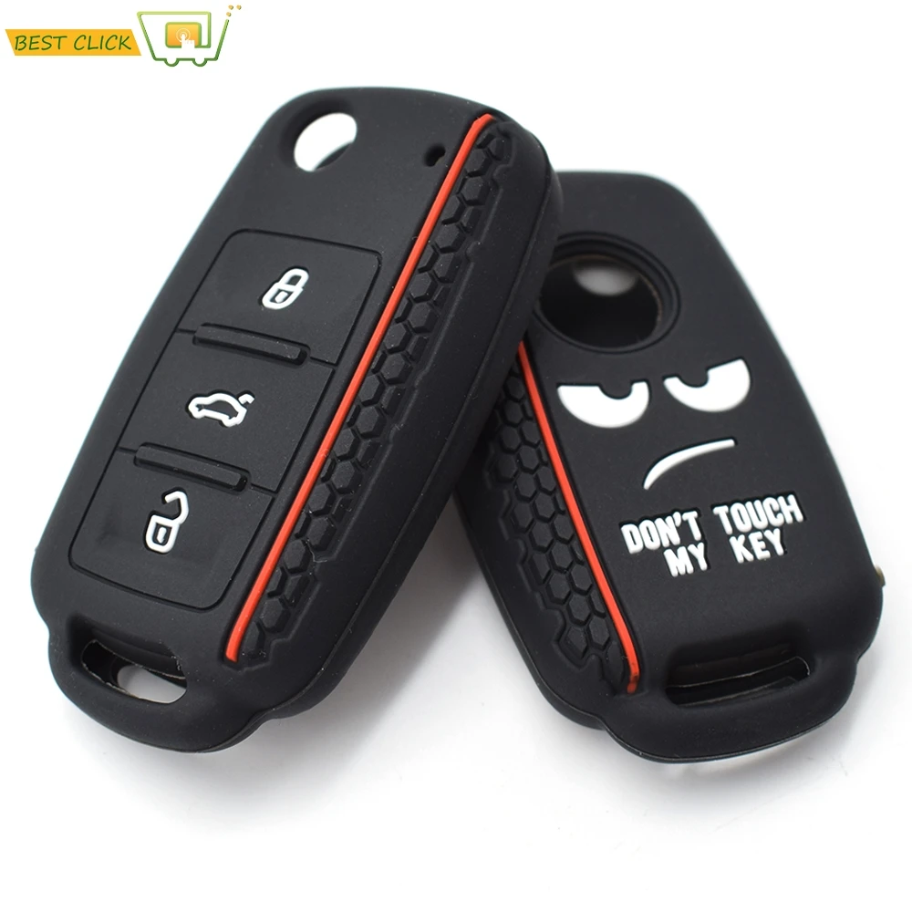 

Misima Silicone Car Key Case For VW POLO Bora Beetle Tiguan Passat Golf Jetta Eos For SKODA Fabia Octavia Remote Fob Shell Cover