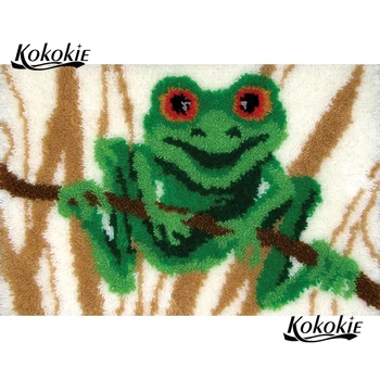 

frog latch hook kit rug canvas printing vloerklee carpet embroidery handmade carpet home deco knooppakket tapijten tapestry kits