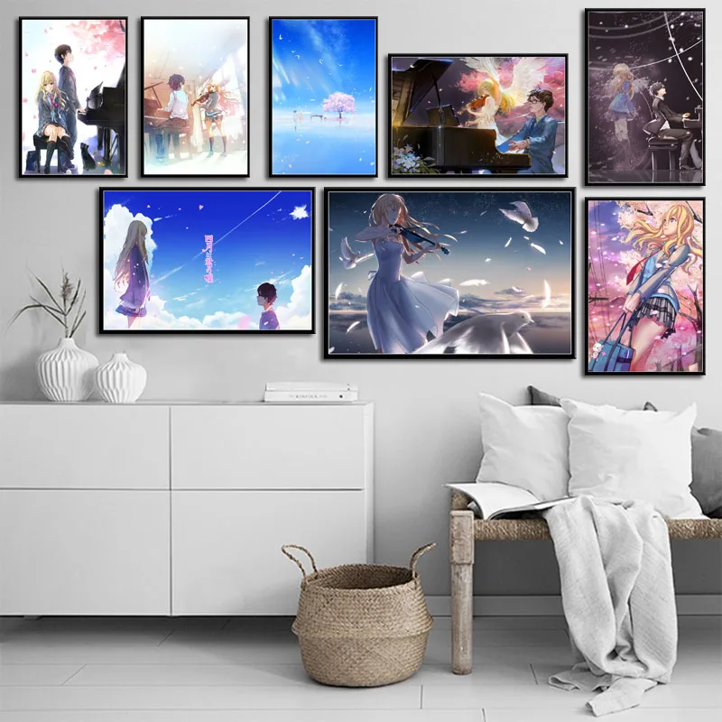 P749 Your Lie in April Hot Japan Anime Art Painting Silk Canvas Poster Wall Home Decor | Дом и сад