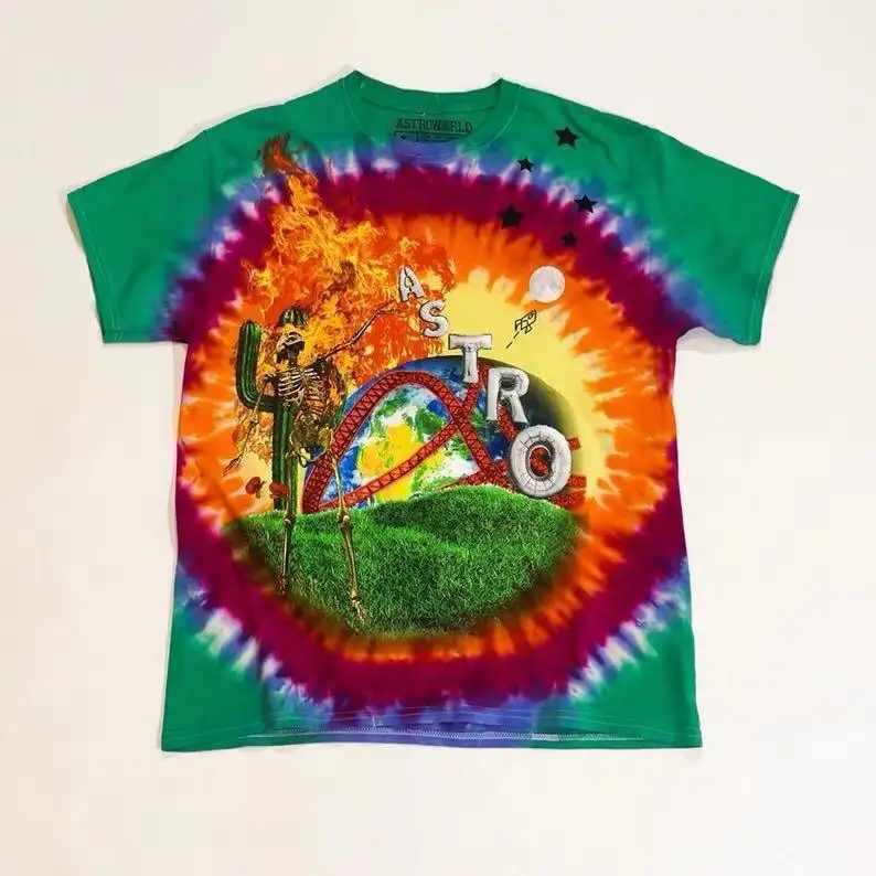 19SS с изображением Трэвиса Скотта Astroworld футболка 1:1 высокого качества с смайликом футболка цветная футболка уличного рынка хип хоп ASTROWORLD Футболка Топ - Цвет: 14