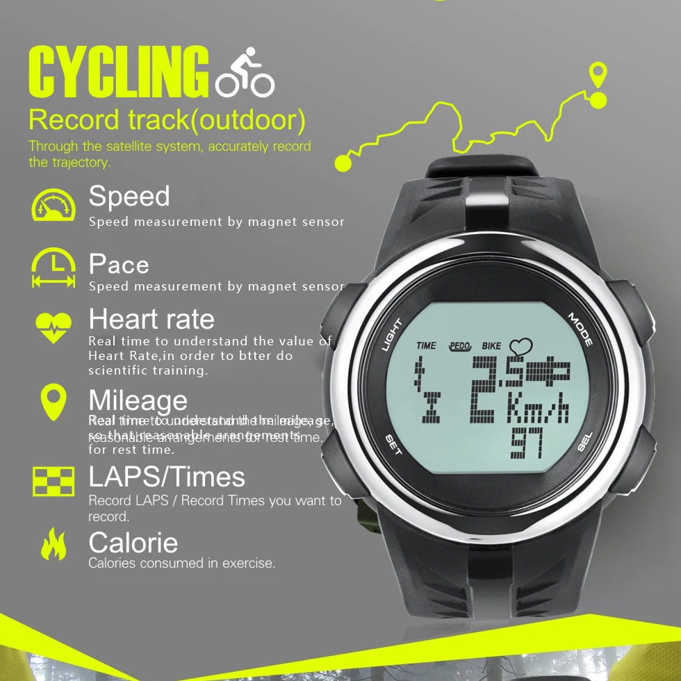 

Bicycle computer multi-function wireless speedometer MTB / Road bike speedometer Heart rate monitoring calorie 3D sensor step