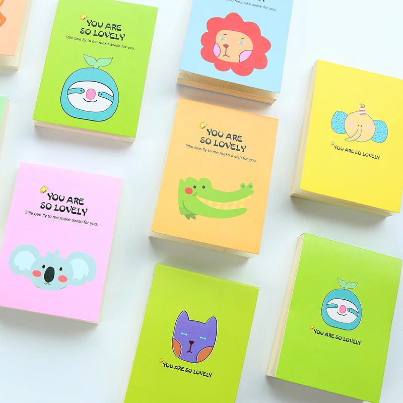 Cartoon Animals Candy Color Memo Pads Sticker Note Bookmark Point Marker Flags Sticky Notes Kawaii Stationery Gift.W-0291 |