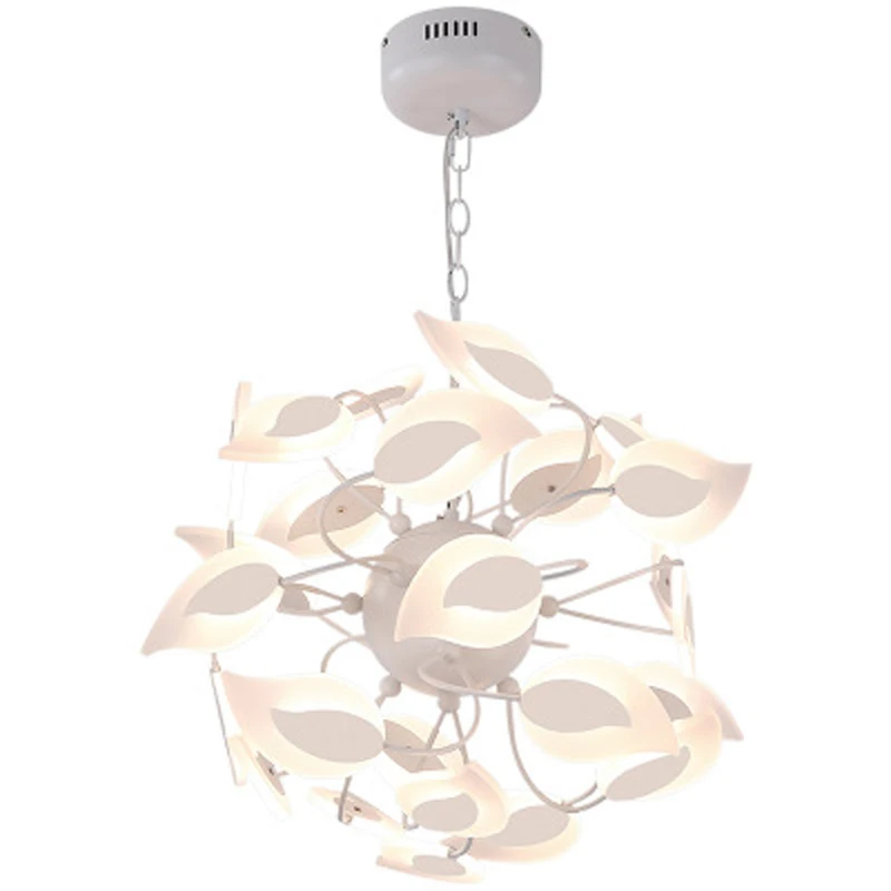 

Nordic creative living room dining room chandelier study bedroom light simple modern clothing store leaves atmosphere led lamps