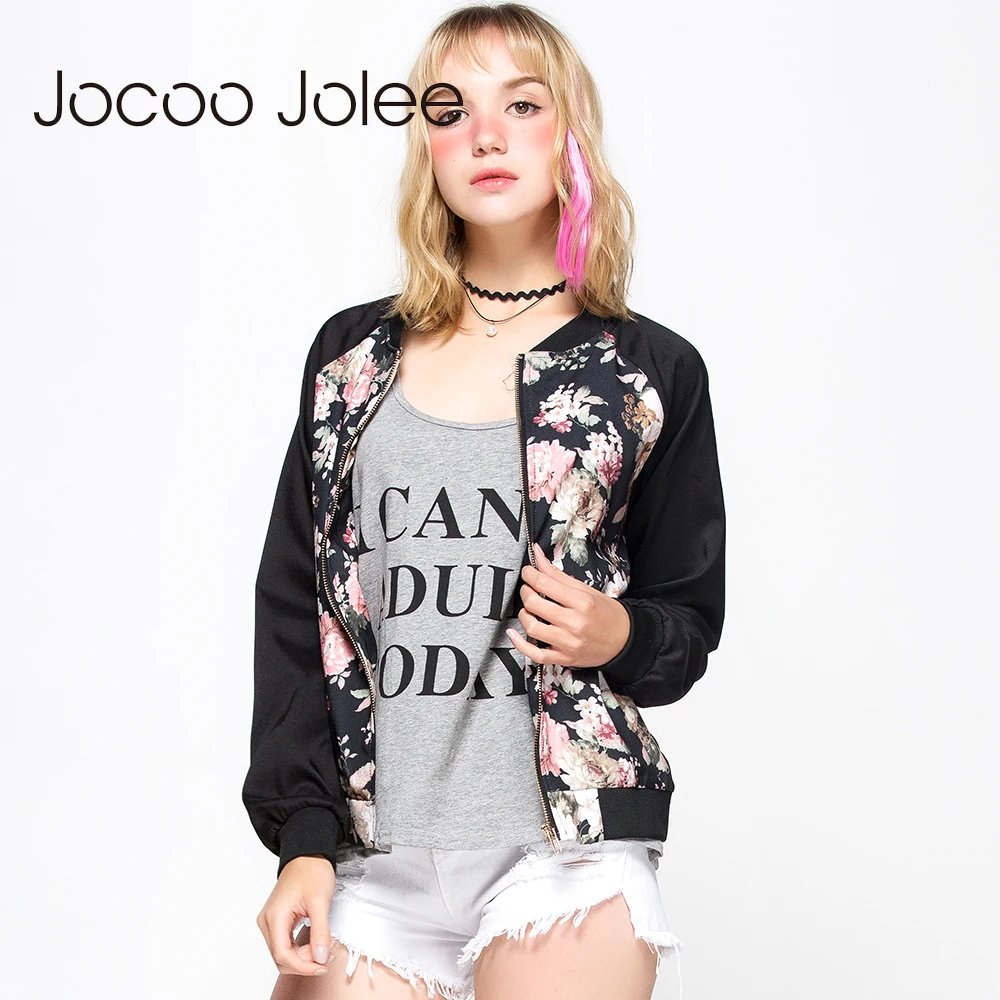 Jocoo Jolee Women Casual Floral Embroidery Patchwork Jacket Loose Windbreaker Coat Female Bomber Jacket Streetwear Female Tops Jocoo Jolee Women Casual Floral Embroidery Patchwork Jacket Loose Windbreaker Coat Female Bomber Jacket Streetwear Female Tops