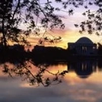 Memorial at the waterfront  Jefferson Memorial  Tidal Basin  Potomac River  Washington DC  USA Poster Print (36 x 13)