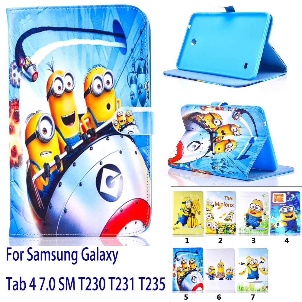 Чехол для Samsung Galaxy Tab 4 7 0 SM T230 T231 T235 с рисунком милых миньонов чехол планшета