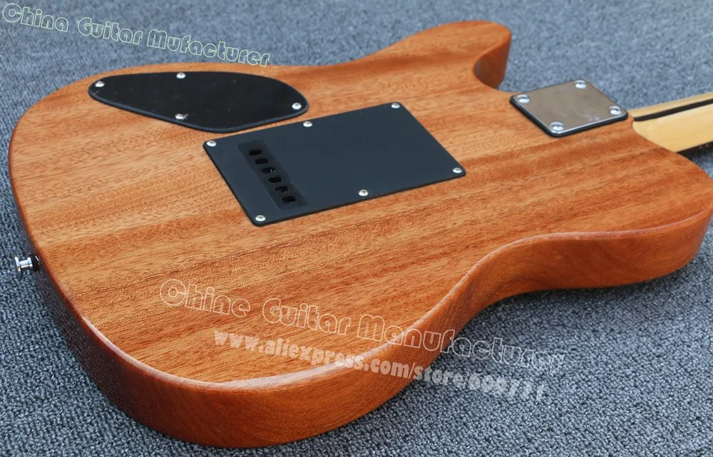 Высококачественные пользовательские натуральные деревянные полосы Топ TL электрогитара, хромированная аппаратная гитара Tele