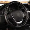 Luxury Car Steering Wheel Cover Non-slip Soft Leather + Carbon Fibre Universal M Size Fit Standard Steering Wheel 37-38cm ► Photo 3/6