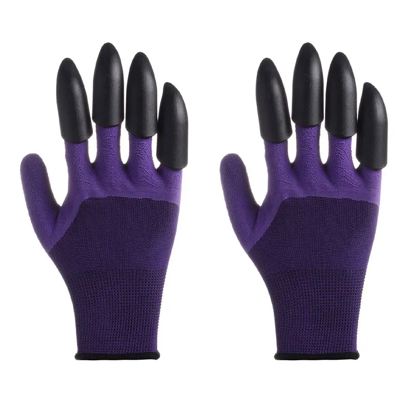 DMWOVB 1 Pair Garden Gloves 8 ABS Plastic Garden Genie Rubber Gloves With Claws Quick Easy to Dig and Plant For Digging Planting