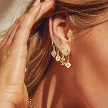 VIVILADY Нео готические квадратные крошечные серьги-кольца для женщин золотого и серебряного цвета с застежкой Brincos очаровательные ювелирные изделия свадебные подарки на день рождения