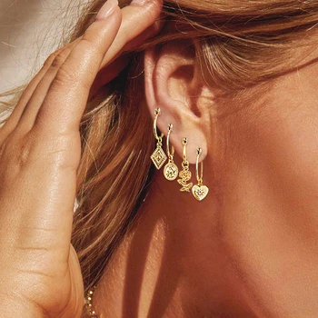 

VIVILADY Neo Gothic Square Tiny Hoop Earrings Women Gold Silver Color Clasp Brincos Charm Jewelry Wedding Party Birthday Gifts