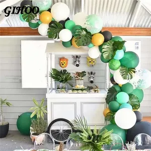 Image 4 - 5 adet altın yeşil yüksek kaliteli sahte yaprak yapay tropikal palmiye yaprakları DIY bitki ev partisi düğün masa masa parti dekorasyon