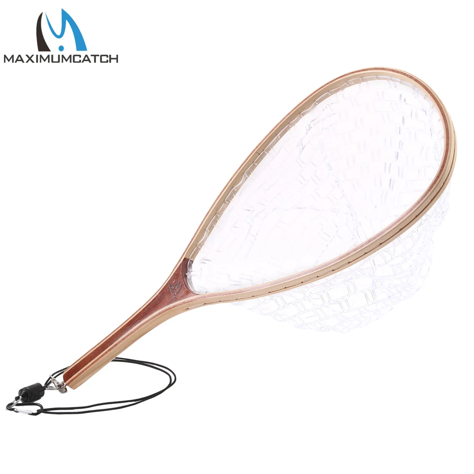 Maximumcatch New Fly Fishing Landing Net Wooden Handle Rubber Net Hand Net For Fishingin