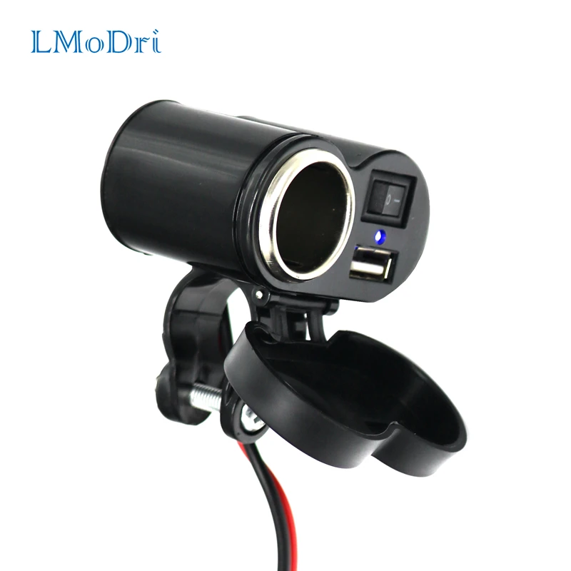 Водонепроницаемый USB адаптер LMoDri на руль мотоцикла 12/24 в|lighter adapter|motorcycle adapterusb port