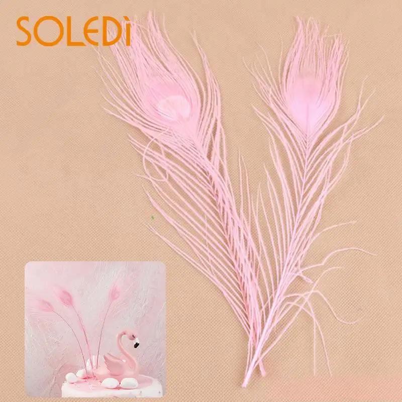 

Flamingos Pink Single Cake Decoration Peacock Feather Shooting Props Pink Peacock Hair Beautiful Props Cake Decoration Plug
