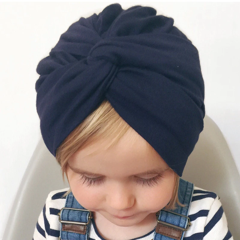 Хлопковая шапка с перекрестным узлом для новорожденных детей, шапка с капюшоном, повязка на голову, аксессуары, детская тюрбаны, головной убор
