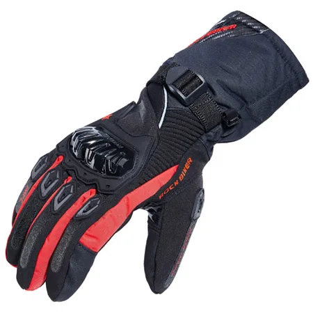 Мотоциклетный гоночный перчатки с подогревом guantes moto cicleta gant moto rbike luva moto ciclista водонепроницаемый Сенсорный экран Зима - Цвет: Красный