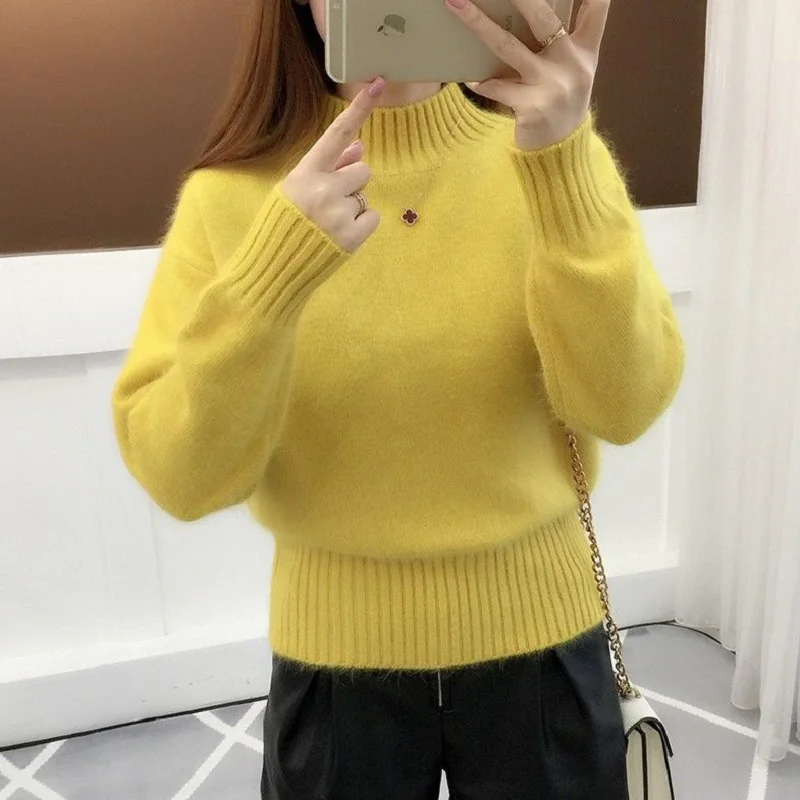 women clothing computer knitted sweaters women sweaters european turtleneck sweaters one size long sleeve Sweatershirts 5421