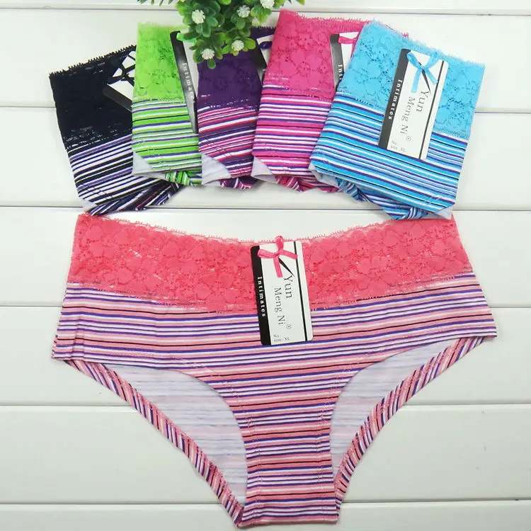 Lot of 60pc laced cotton boyleg panties lady brief stretch cotton short