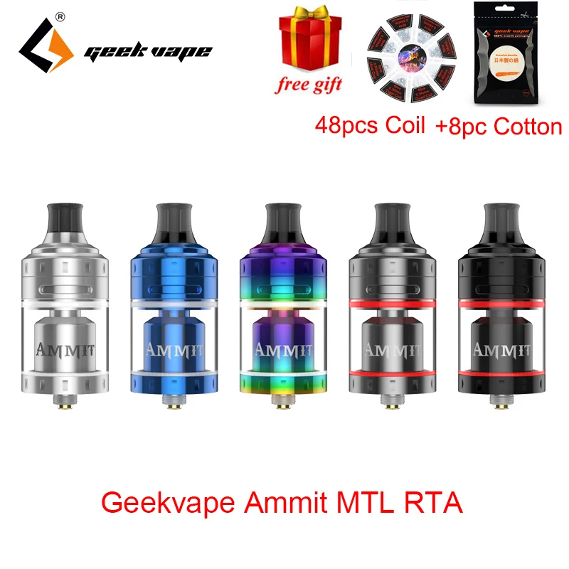 

Geekvape Ammit MTL RTA 3D Surround Airflow 4ml Single Coil Leak-proof Atomizer with Free Coil & Free Cotton Vs Zeus Dual RTA