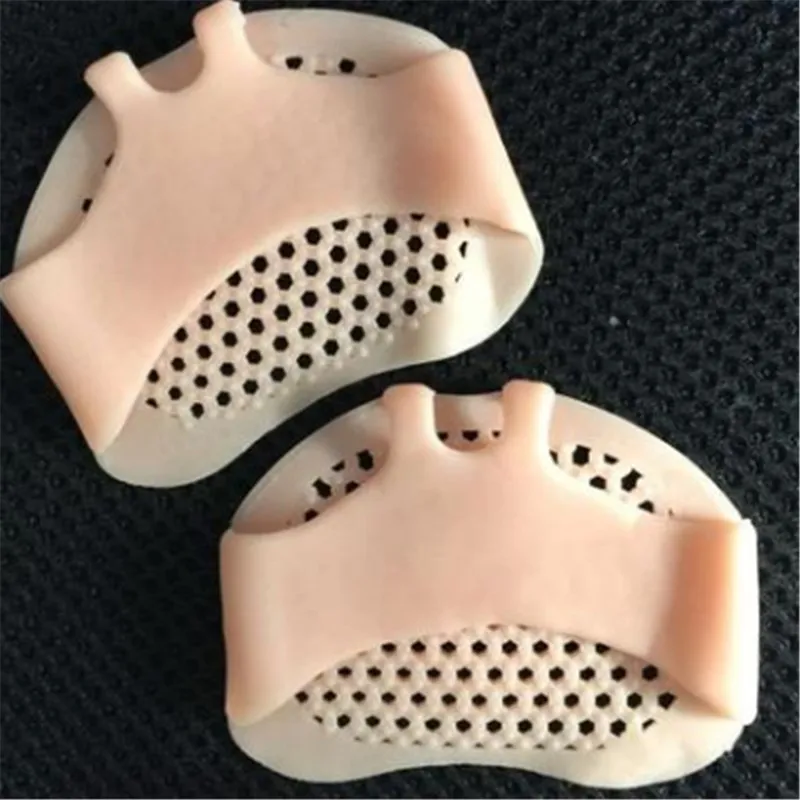 Yogis Women Socks Sponge Silicone Anti-slip Lining Open Toe Heelless Liner Sock Invisible Forefoot Cushion Foot Pad Cotton Socks - Цвет: Silicate--Beige
