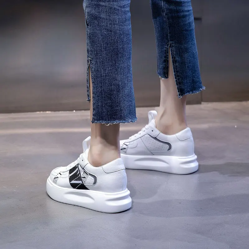 Jookrrix; коллекция года; женские модные кроссовки на массивном каблуке; обувь из натуральной кожи для девушек; женская брендовая обувь на платформе белого цвета