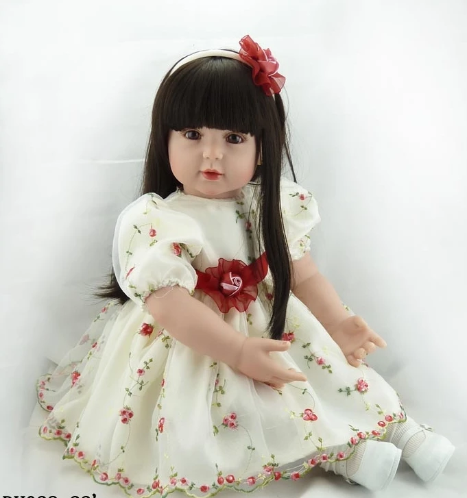 

60cm Soft Cloth Body Silicone Reborn Baby Doll Toys 24inch Vinyl Princess Toddler Girl Alive Bebe Girl Bonecas Birthday Gift