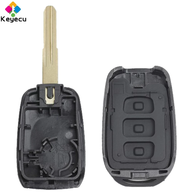 KEYECU Сменный Чехол для дистанционного ключа 2/3 кнопки и лезвие Fob Renault Duster Trafic Clio 4