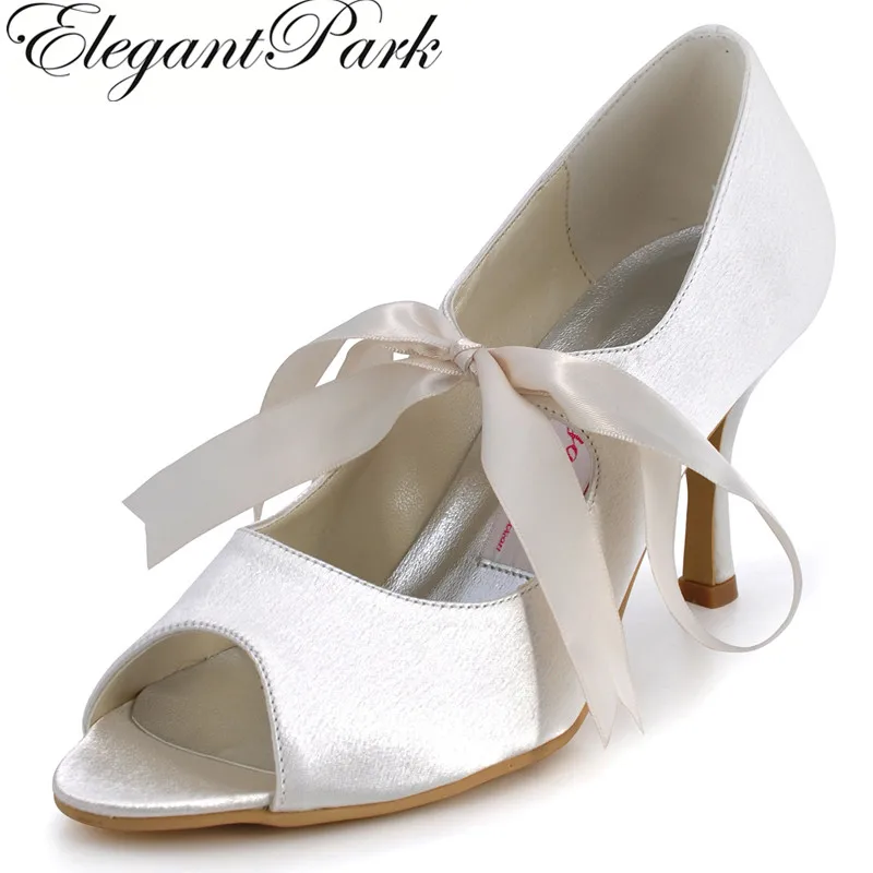 ivory peep toe pump