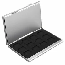 Sac grand Double couche 24TF porte-carte étuis de carte mémoire Portable mode boîte de rangement antichoc argent Durable en aluminium