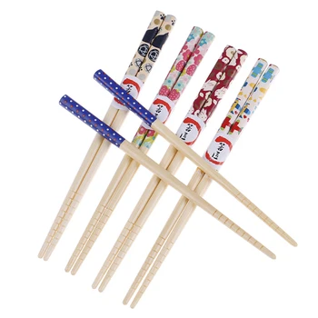 

Kawaii Bamboo Chopsticks for children Cute Cartoon Chopsticks Tableware Gifts For Children Natural Joint Chopstick Kids