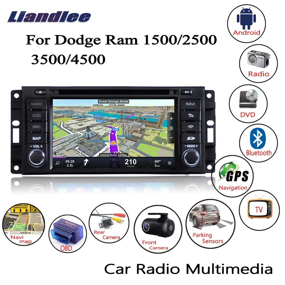Liandlee для Dodge Ram 1500/2500/3500/4500 2007~ 2012 Android автомобильный радиоприемник CD DVD плеер gps навигации/Карты OBD Камера ТВ