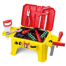 Портативный ящик для инструментов, обучающая интеллектуальная игрушка, электрические инструменты для обслуживания, ремонтный набор, имитация DIY, подставка для инструментов/стол/для детей