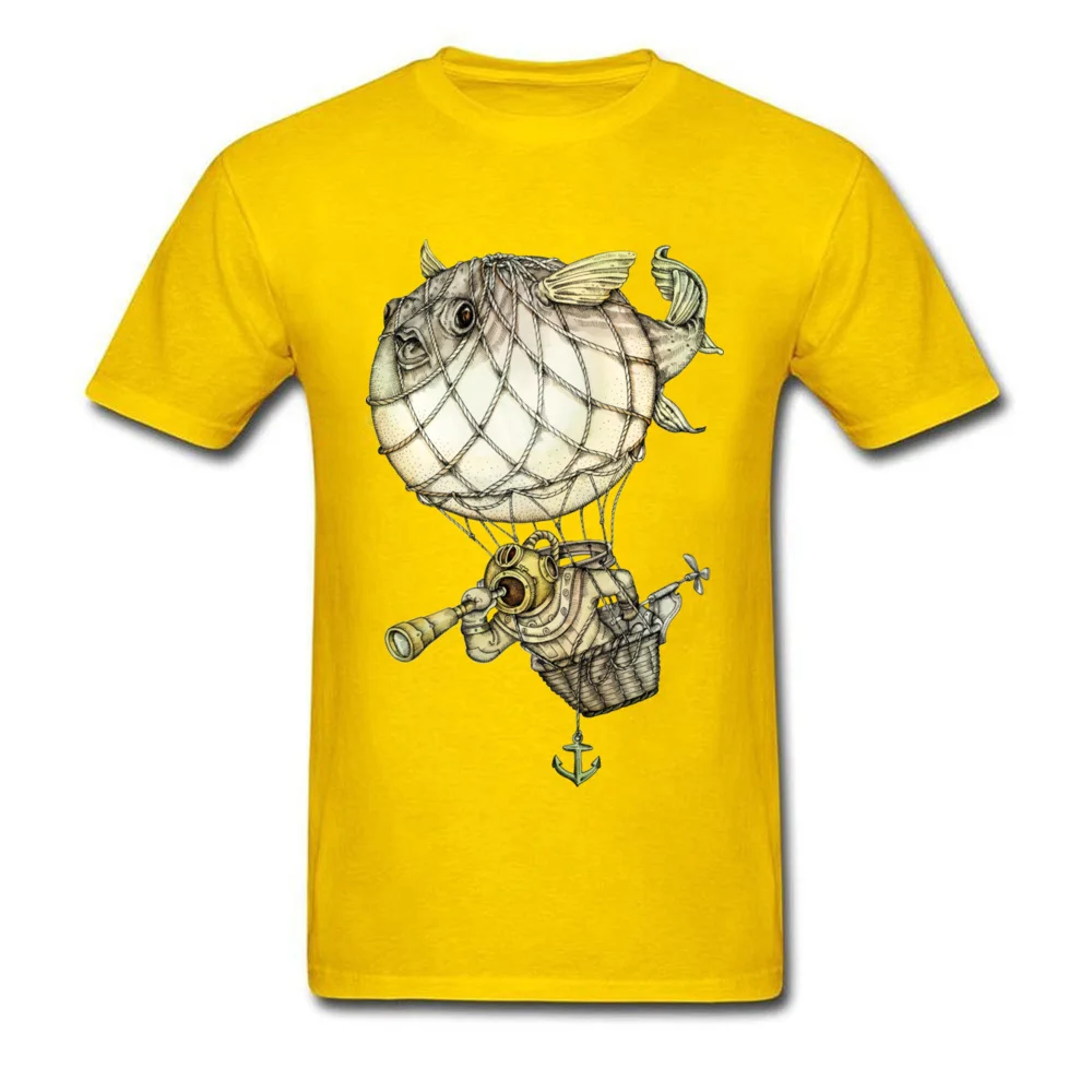 Design T-Shirt Oversized Crewneck blowfish Cotton Men Tops & Tees Custom Short Sleeve Tee Shirts Top Quality blowfish yellow