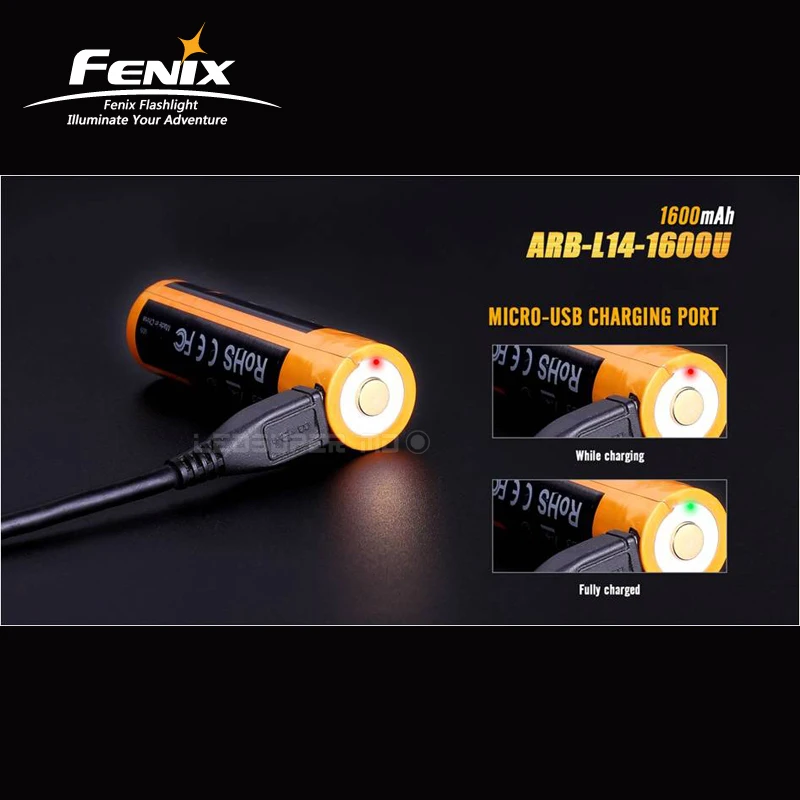 Заводская цена Fenix ARB-L14-1600U 1600mAh USB литий-ионная аккумуляторная батарея с защитой от короткого замыкания