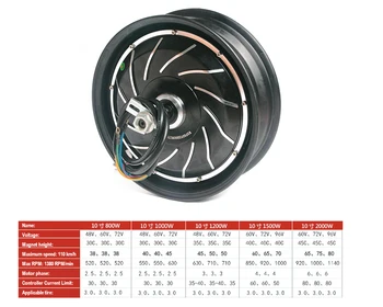 

10 Inch 60V 72V 96V 1500W Wheel Motors electric bicicleta For Electric Motocycle Electric Bike adult electric car Vehicle