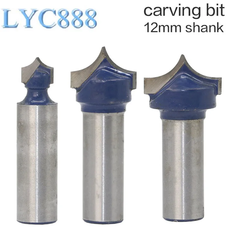 1Pc 12mm Shank Chamfer End Mills Solid Carbide Round Without Wood