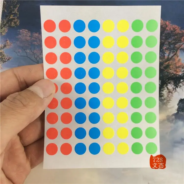 9mm Round Colour Code dot Stickers Mixed Coloured Circles Sticky Adhesive spot Labels Code