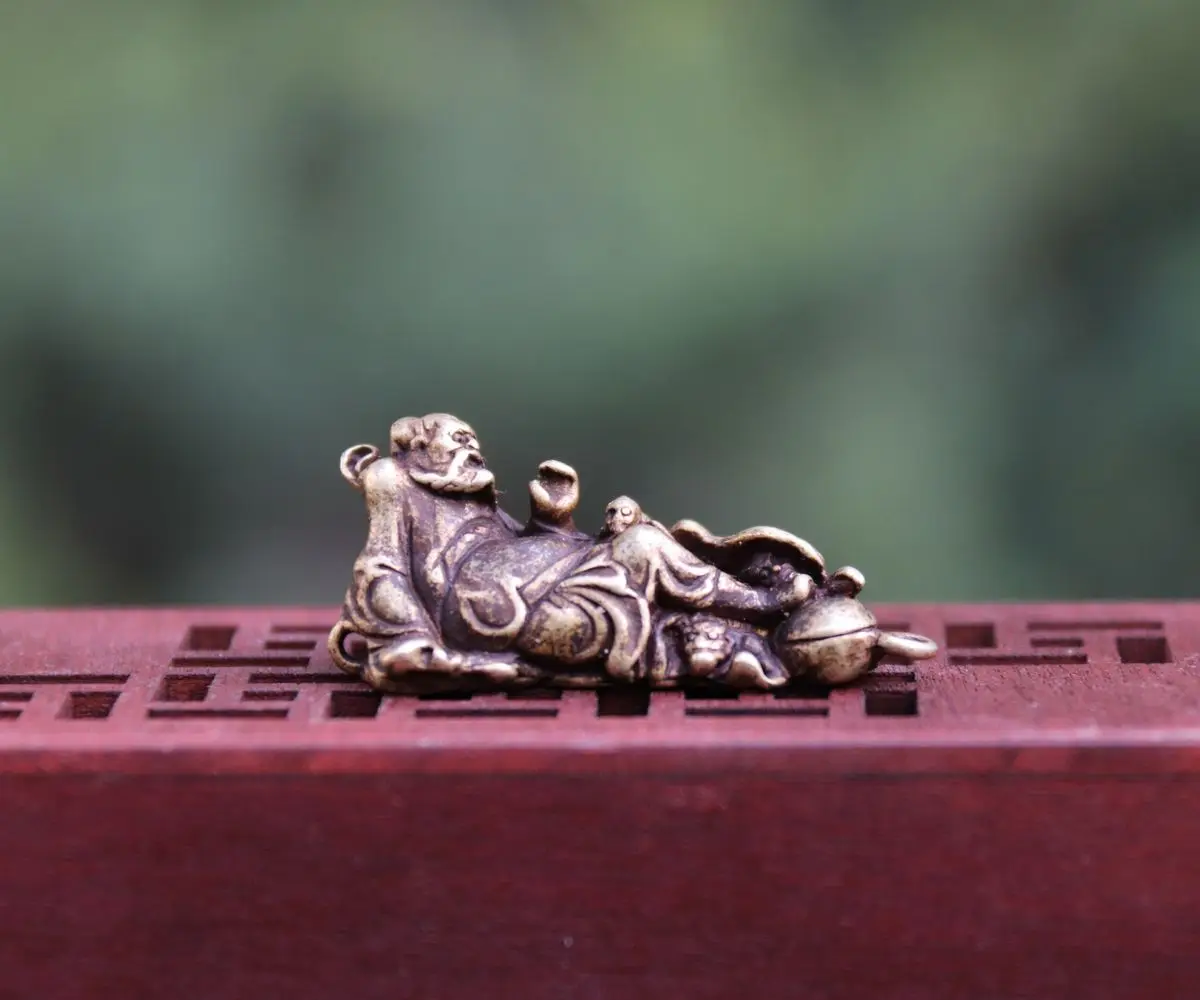 3 5 см китайский чистый Бронзовый ручной работы Taoist master ZhongKui Lucky Amulet кулон Мини