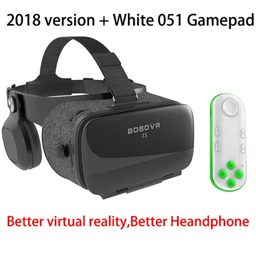 BOBOVR Z4 обновление BOBO VR Z5 120 FOV 3D картонный шлем очки виртуальной реальности стерео гарнитура коробка для 4,7- 6,2 'мобильный телефон - Цвет: 2018 Z5 051 White