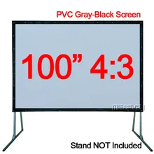 Горячая Распродажа 100 дюймов 4:3 настенный ПВХ серый мягкий передний проекционный экран занавес пленка для всех 3D проектор HD DLP