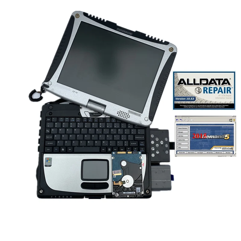 

cf19 alldata mitchell ondemand 2 in 1 all data 10.53 software hdd 1tb installed CF19 toughbook laptop auto repair software win7