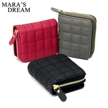 Women Short Wallets PU Leather Female Plaid Purses Nubuck Card Holder Wallet Fashion Woman Small Zipper Wallet With Coin Purse