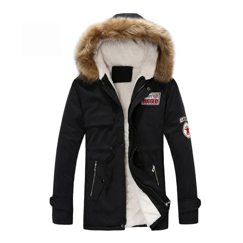 Beloved Men Autumn Cotton Warm Slim Fit Thicken Hooded Coat