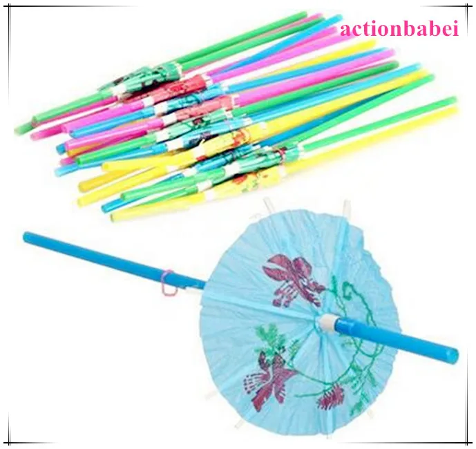 Hot Sale! 100pcs/lot New Small Umbrella Drinking Straws For Wedding