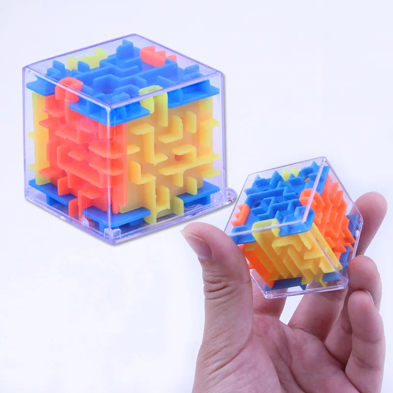 TOBEFU 3D Maze Magic Cube Transparent Six-sided Puzzle Speed Cube Rolling Ball Game Cubos Maze Toys for Children Educational