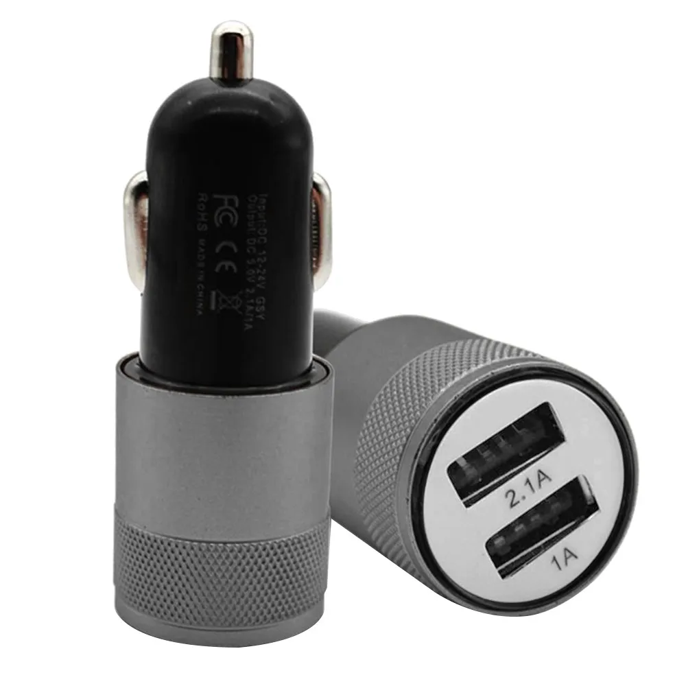 On Sale 5V 3.1A Mini LED Charger Dual 2-Port USB Charger Car Adapter for Smart Mobile Phone Fast Charge Y5 - Название цвета: Gray